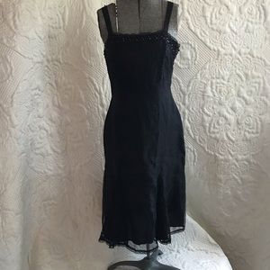 Betsey Johnson Evening Black Slip Dress SZ 8